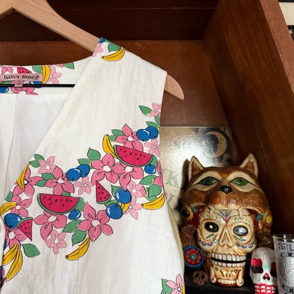 Bailey Rose - Summer Fruit Watermelon Banana Flower Vest - size medium - Picture 3 of 7